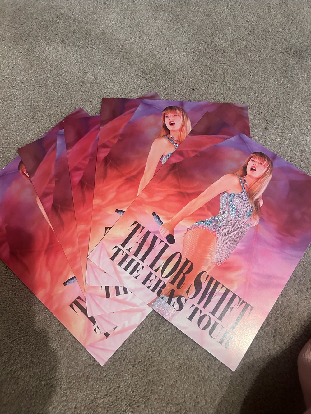 The Eras Tour Pink Concert Posters 5 total- Official Merchandise